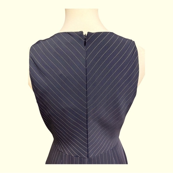 Not Available WHBM White and Black Pinstriped Asymmetrical Dress - Picture 5 of 8